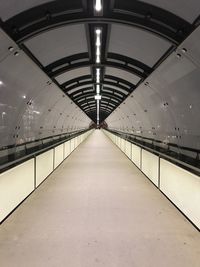 View of empty underground walkway