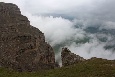 Scenic view of rocky mountains against sky