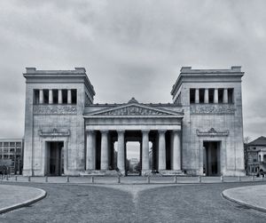 Facade of building against sky