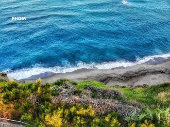 High angle view of beach