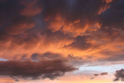 Low angle view of sky during sunset