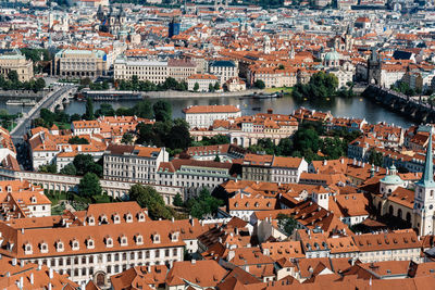 High angle view of townscape