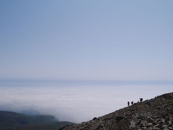 Scenic view of sea against blue sky