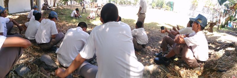 Group of people at temple