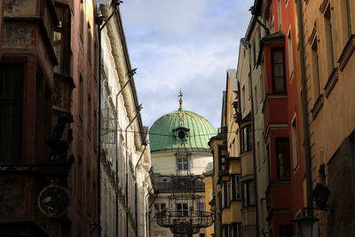 Low angle view of buildings in city