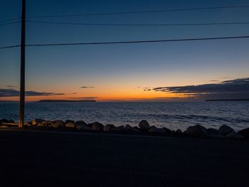 Scenic view of sea against sky at sunset