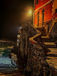 Scenic view of sea against sky at night