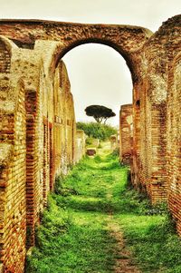 View of old ruin tunnel