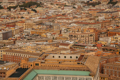 High angle view of buildings in city