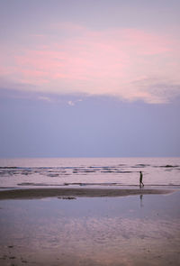 Scenic view of sea at sunset