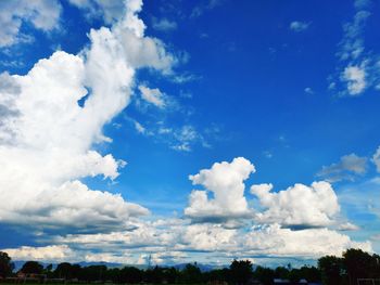 Low angle view of clouds in blue sky