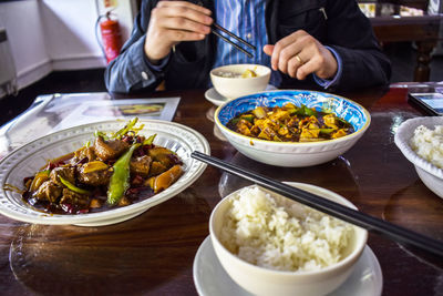 Chinese food on table