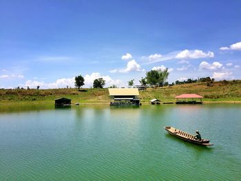 Scenic view of river against sky