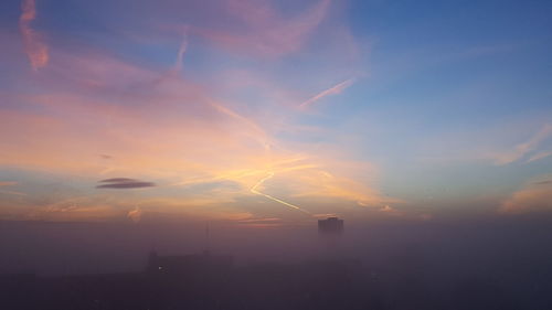 Low angle view of sky at sunset