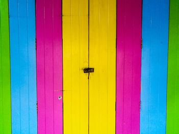 Full frame shot of multi colored closed door