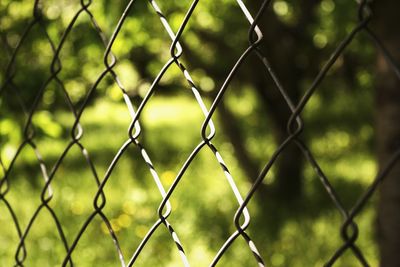 Chainlink fence seen through chainlink fence