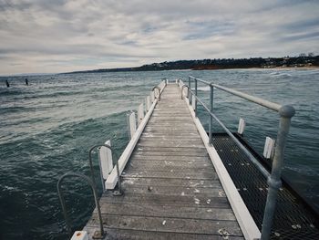 Pier over sea against sky