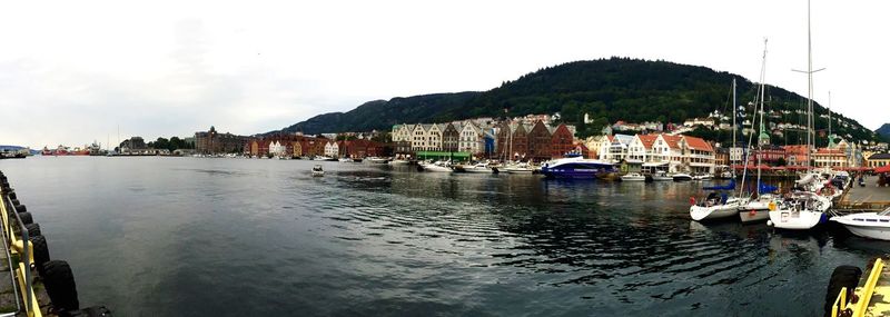 View of boats in harbor