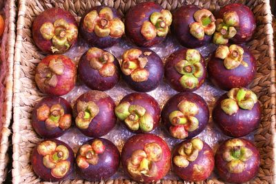 High angle view of fruits on table
