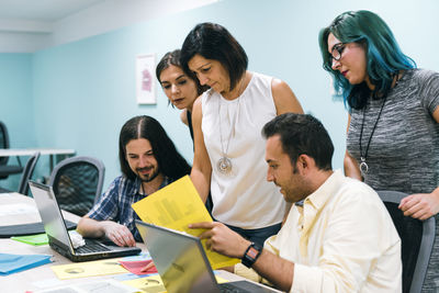 Business people working in a coworking office