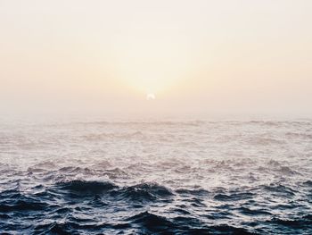 Rippled sea against sky