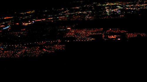 Aerial view of illuminated cityscape