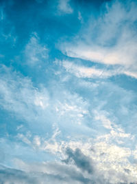 Low angle view of clouds in sky