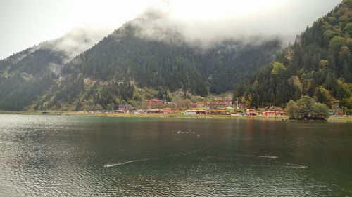Scenic view of lake against mountains