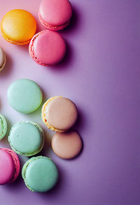 High angle view of pills on green background