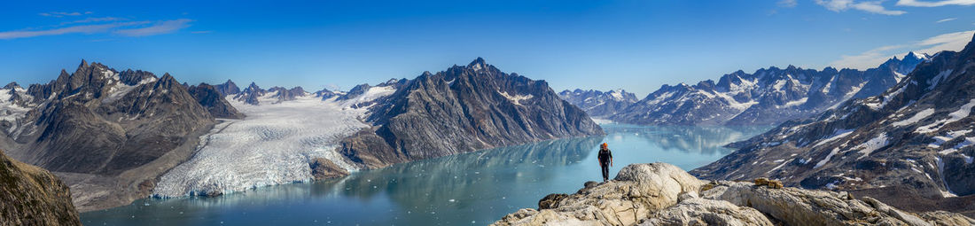 Greenland, kulusuk, mountaineers in the schweizerland alps