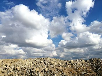 Scenic view of land against sky