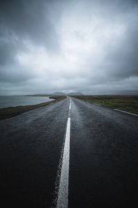 Empty road along countryside landscape