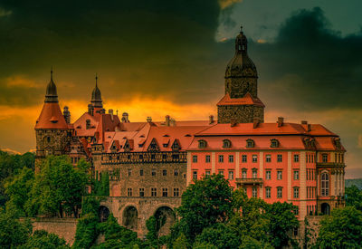 Low angle view of historical building against sky