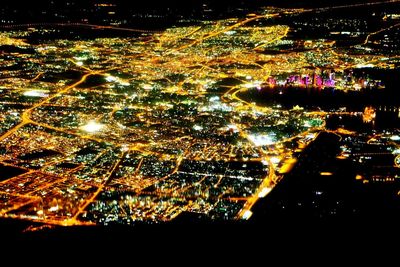 Illuminated city at night