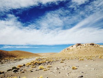 Scenic view of desert against sky