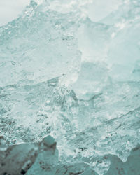 Close-up of frozen water