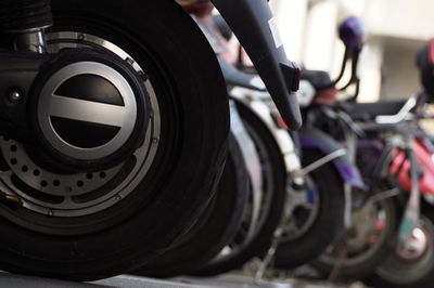 Close-up of bicycle wheel