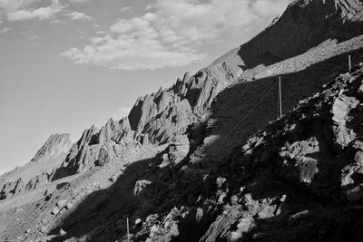 Low angle view of mountain against sky