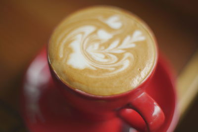 Close-up of cappuccino