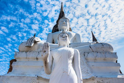 Statue of buddha against building