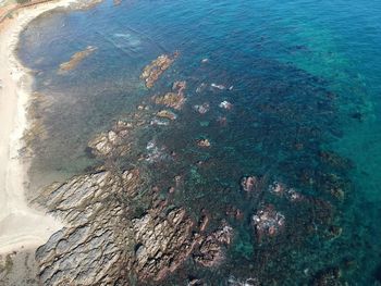 High angle view of beach