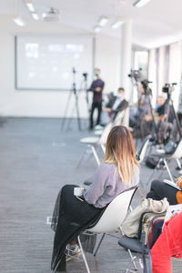 People attending a workshop seminar event