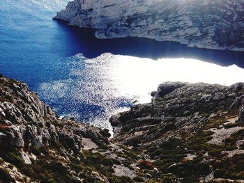 Rocks in sea