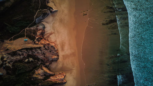 High angle view of beach