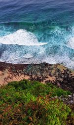 High angle view of beach