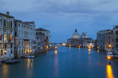 Santa maria della salute by grand canal during sunset