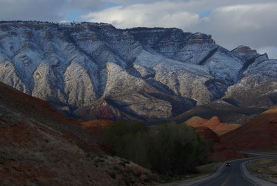 Scenic view of mountains against sky