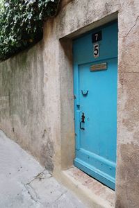 Closed door of a building