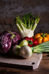 Close-up of vegetables on table