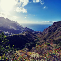 Scenic view of mountains against sky